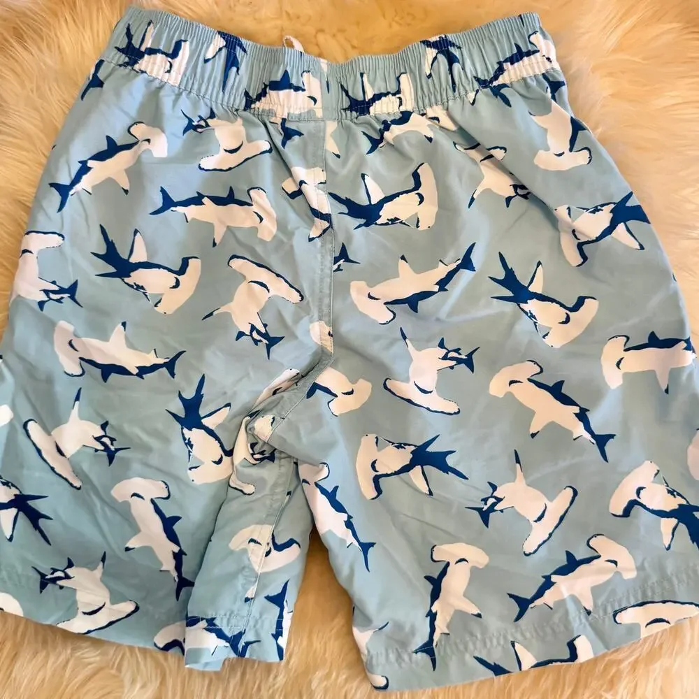 Hanna Andersson Swim Trunks Size‎ 140 / 10 Hammerhead Shark Print Bathing Suit